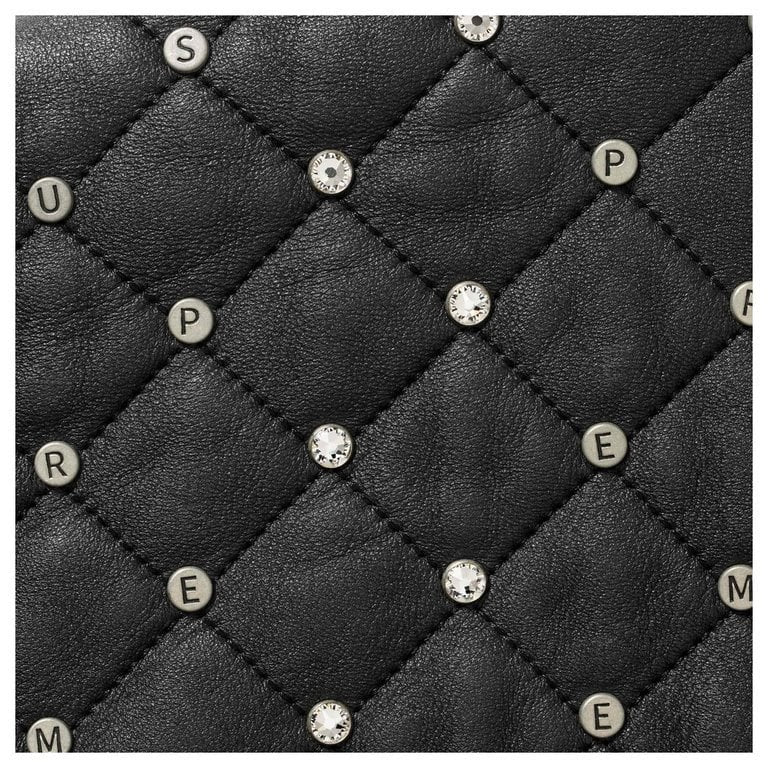 Supreme Swarovski Studded Quilted Leather Jacket Black
