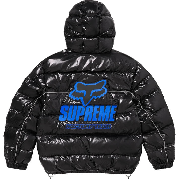 Supreme Fox Racing Shiny Down Puffer Jacket Black