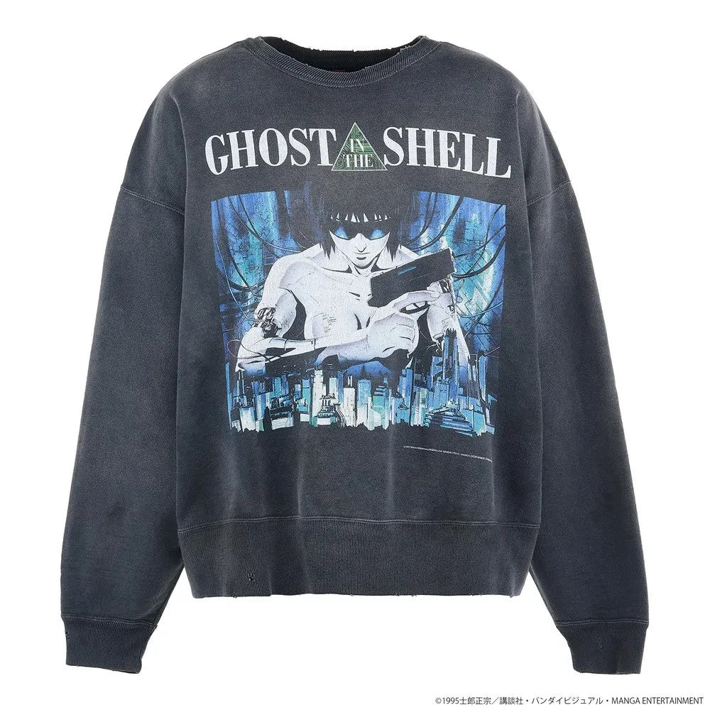 SAINT Mxxxxxx GHOST IN THE SHELL Crew Neck Sweat Black
