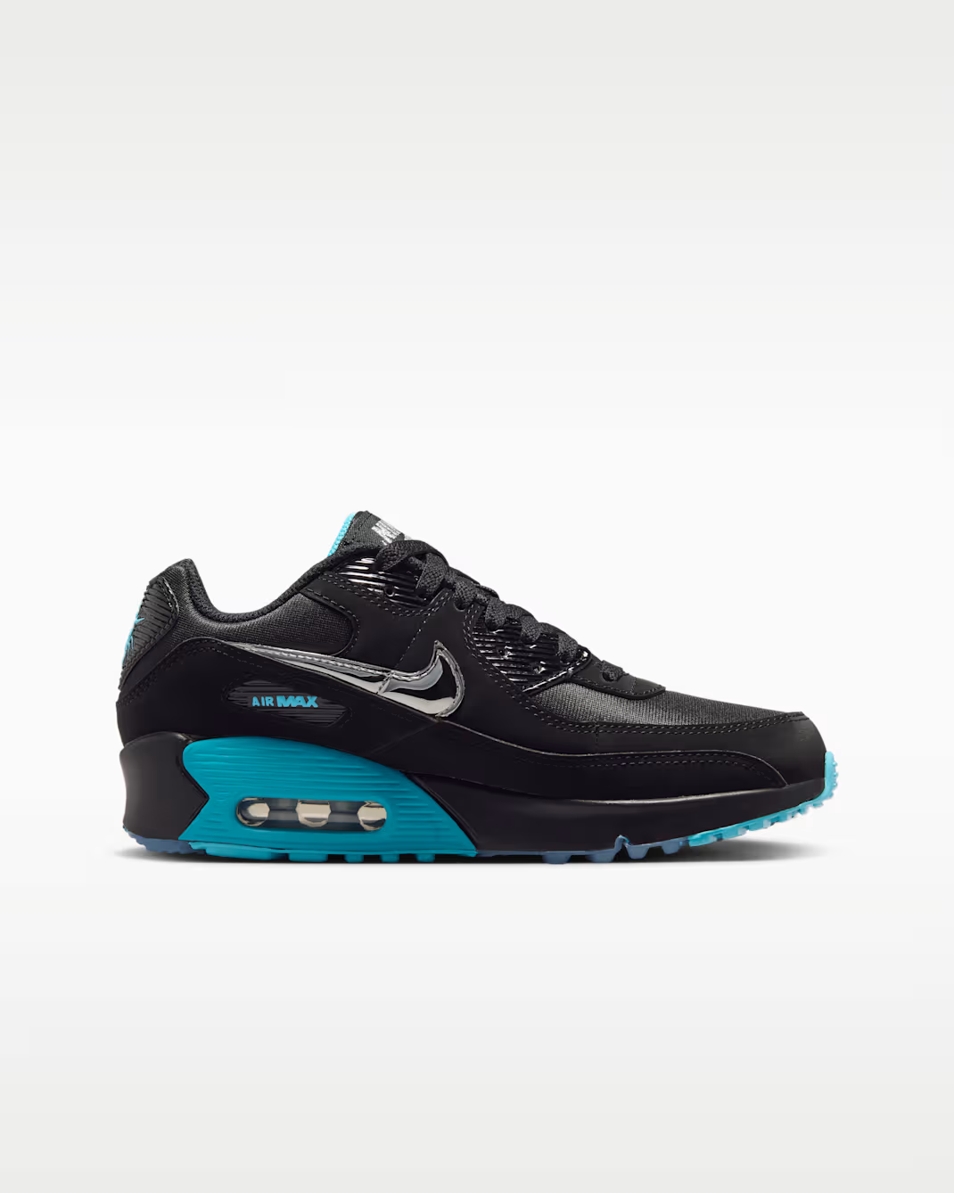 IQ9438-001 Nike Air Max 90 PRM "Black/Gamma Blue" (Men's)