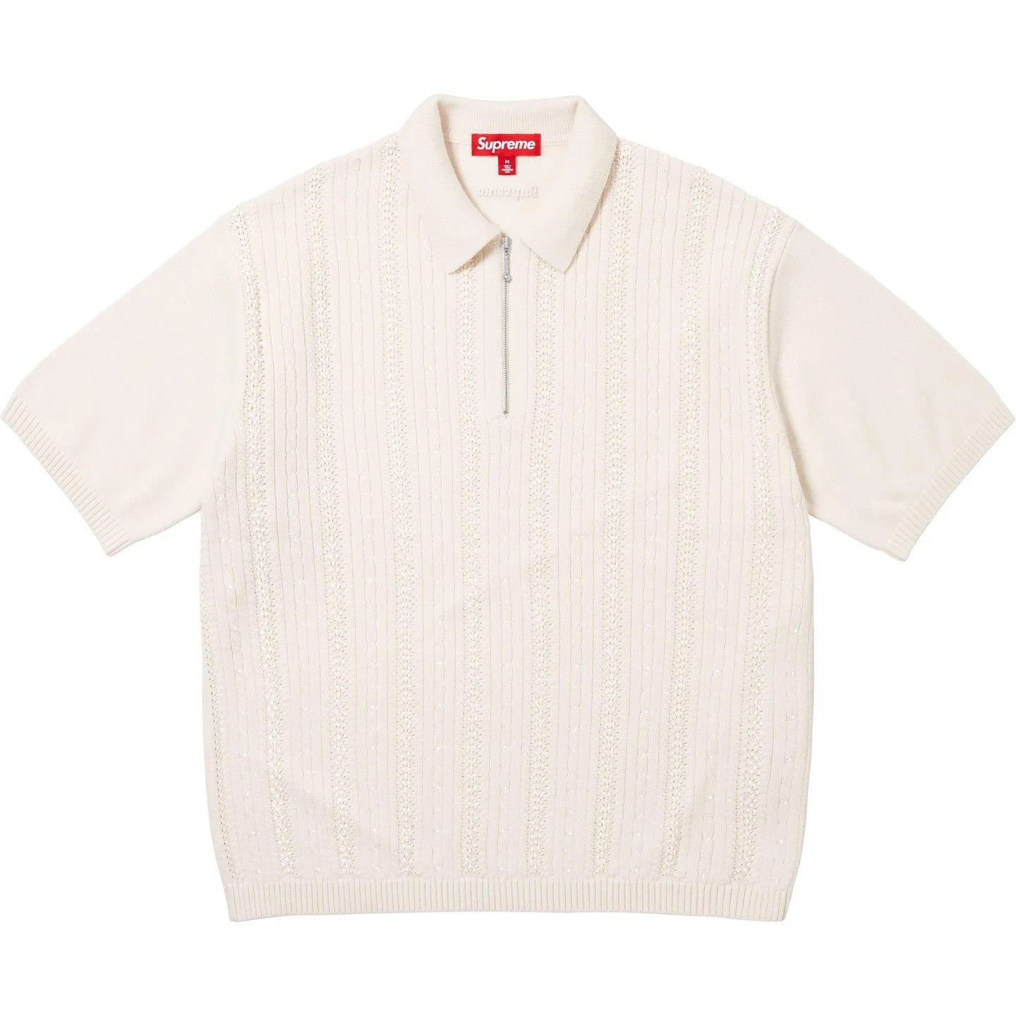 Supreme Beaded Zip Polo Cream