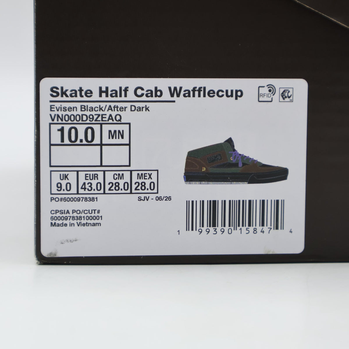 VN000D9ZEAQ Evisen Skateboards Ã Vans Skate Half Cab Wafflecup "Black/After Dark
