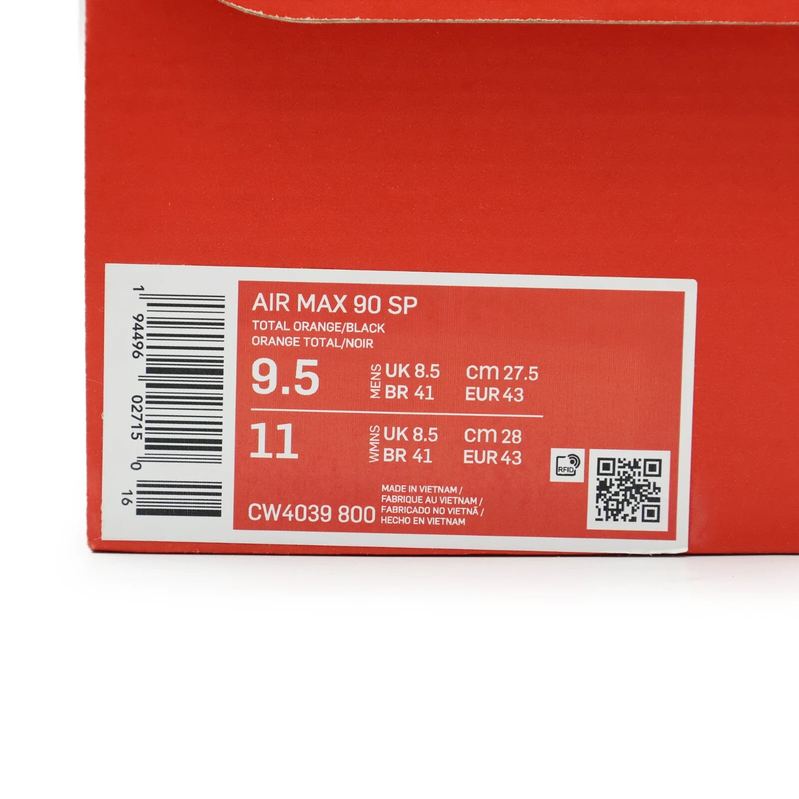 CW4039-800 Nike Air Max 90 Total Orange Duck Camo Black (Men's)