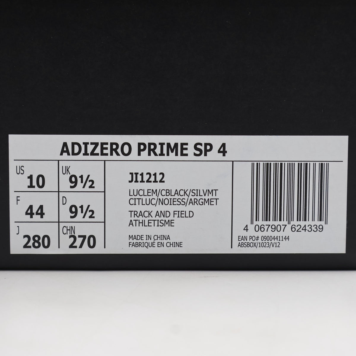 JI1212 adidas Adizero Prime SP 4 Lucid Lemon Core Black Silver Metallic (Men's)