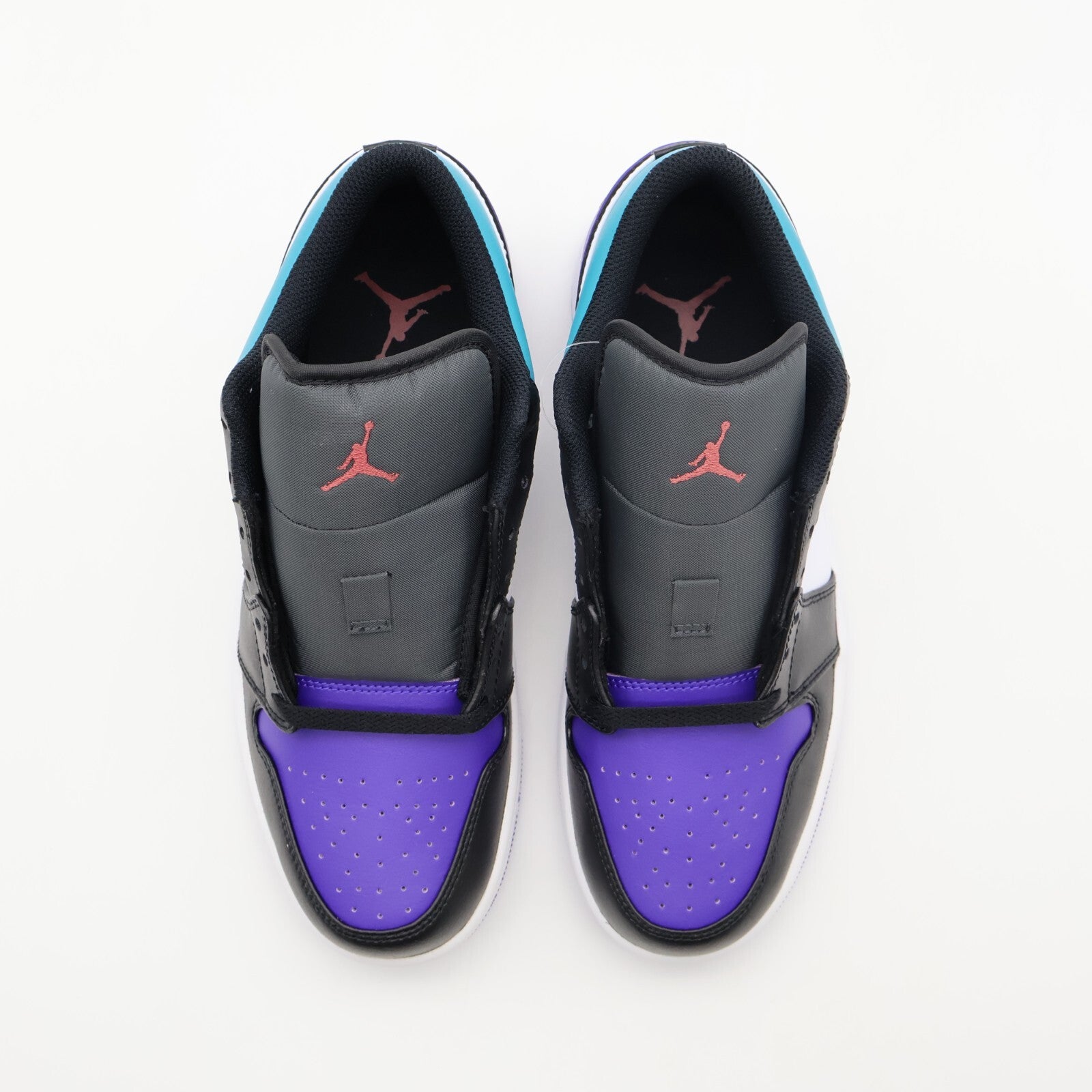 553558-154 Nike Air Jordan 1 Low Bright Concord Aqua Court Purple Black (Men's)