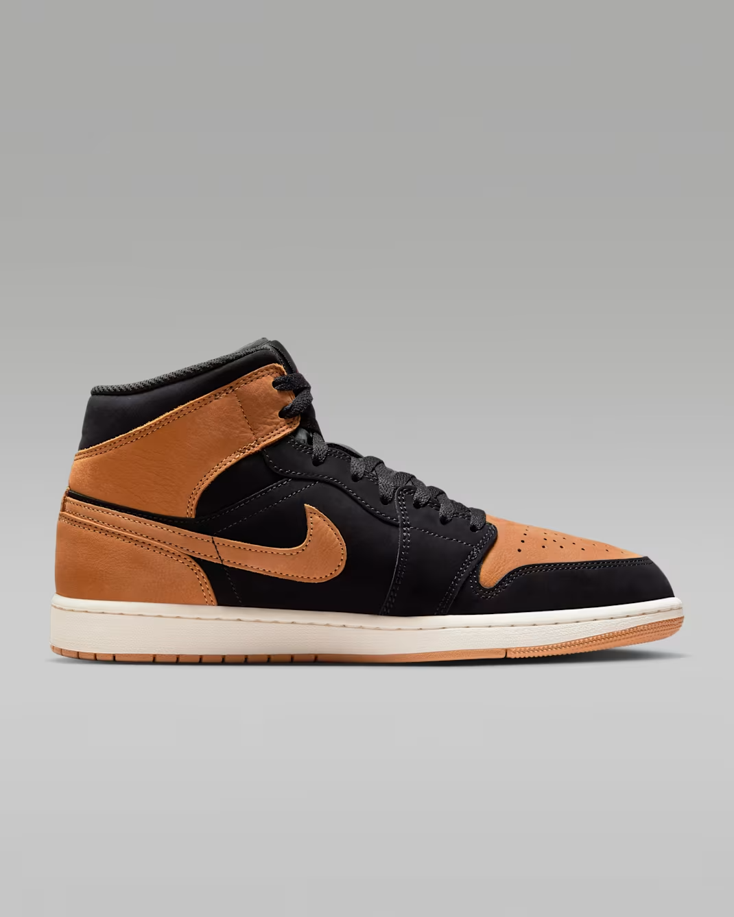 HV4091-002 Nike Air Jordan 1 Mid SE Black Varsity Red Sail Flax (Men's)