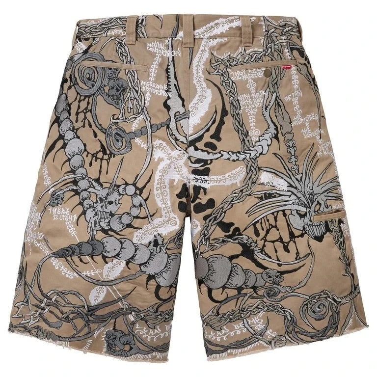 Supreme Wombat Embroidered Work Short Tan