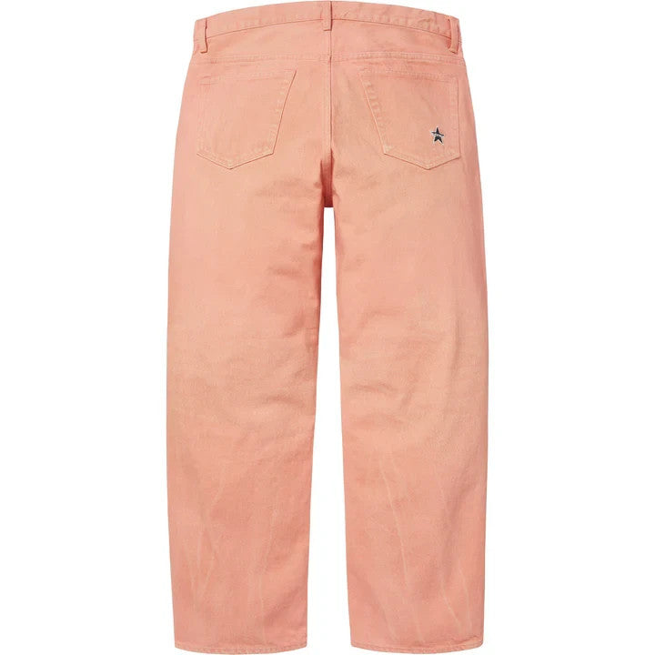 Supreme Distressed Loose Fit Selvedge Jean Washed Pink