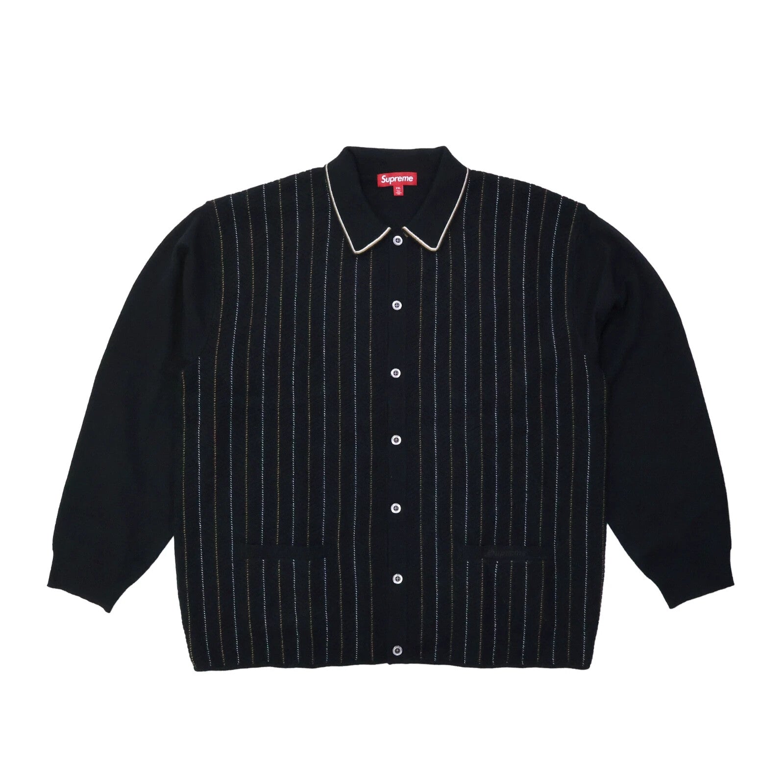 Supreme Herringbone Cardigan Black
