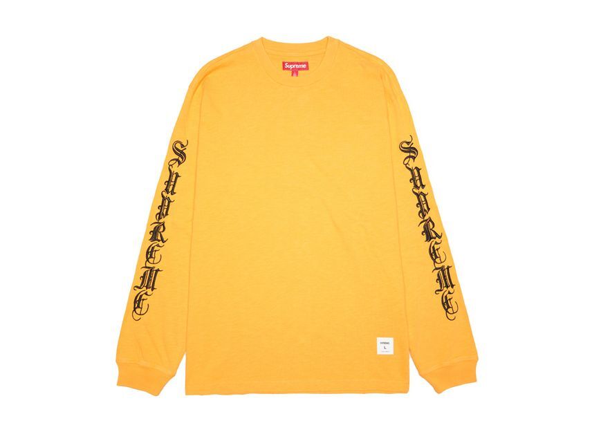 Supreme Old English L/S Top Yellow
