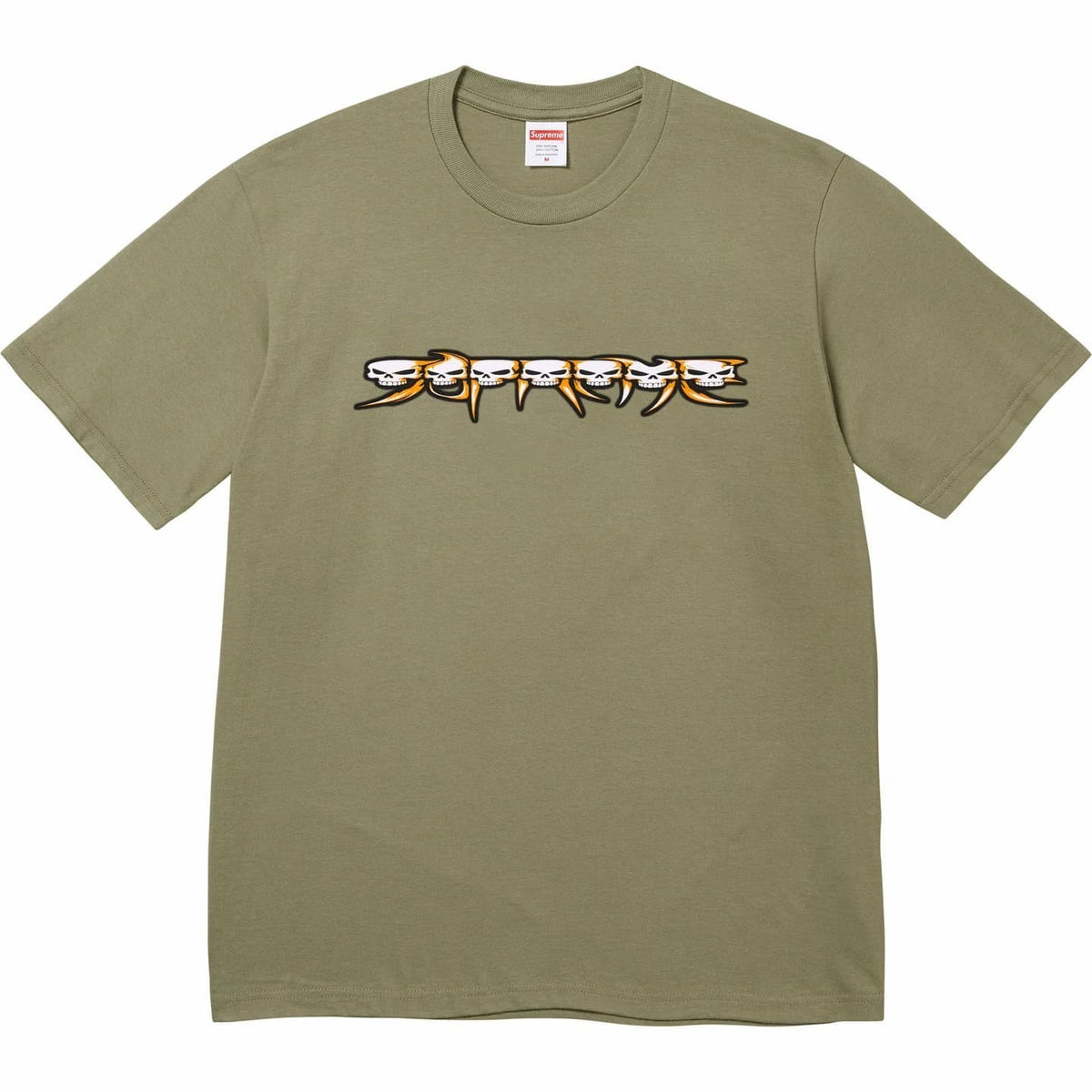 Supreme Skulls Spellout Tee Light Olive
