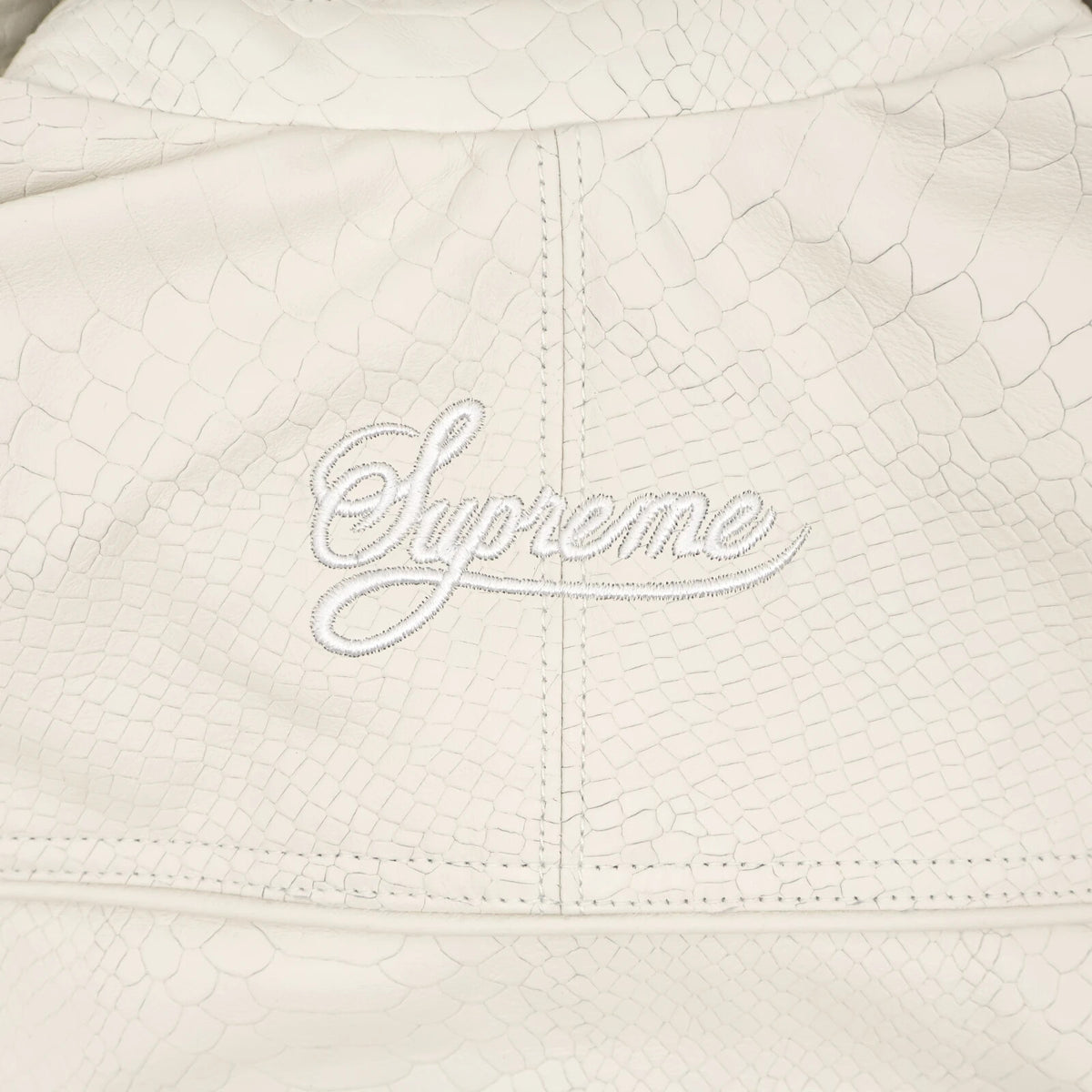 Supreme Nike Leather Varsity Jacket White