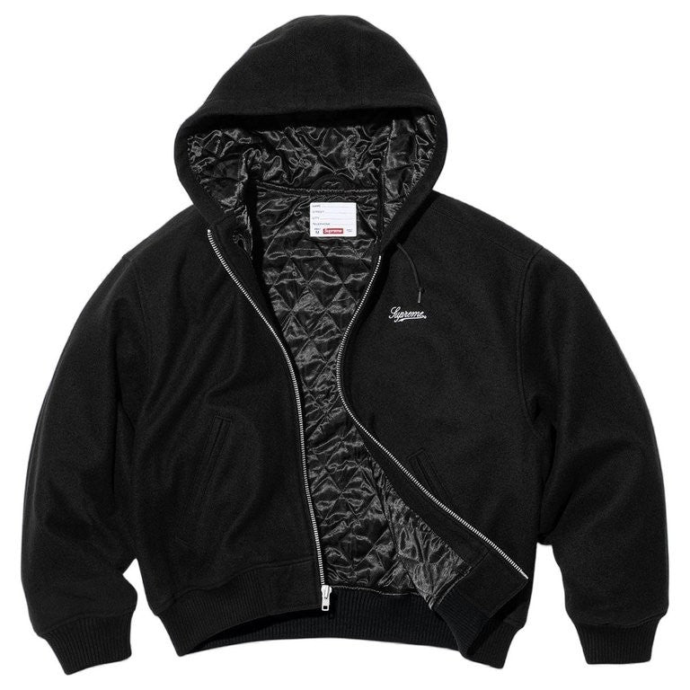 Supreme x Larry Clark Hooded Varsity Jacket Black