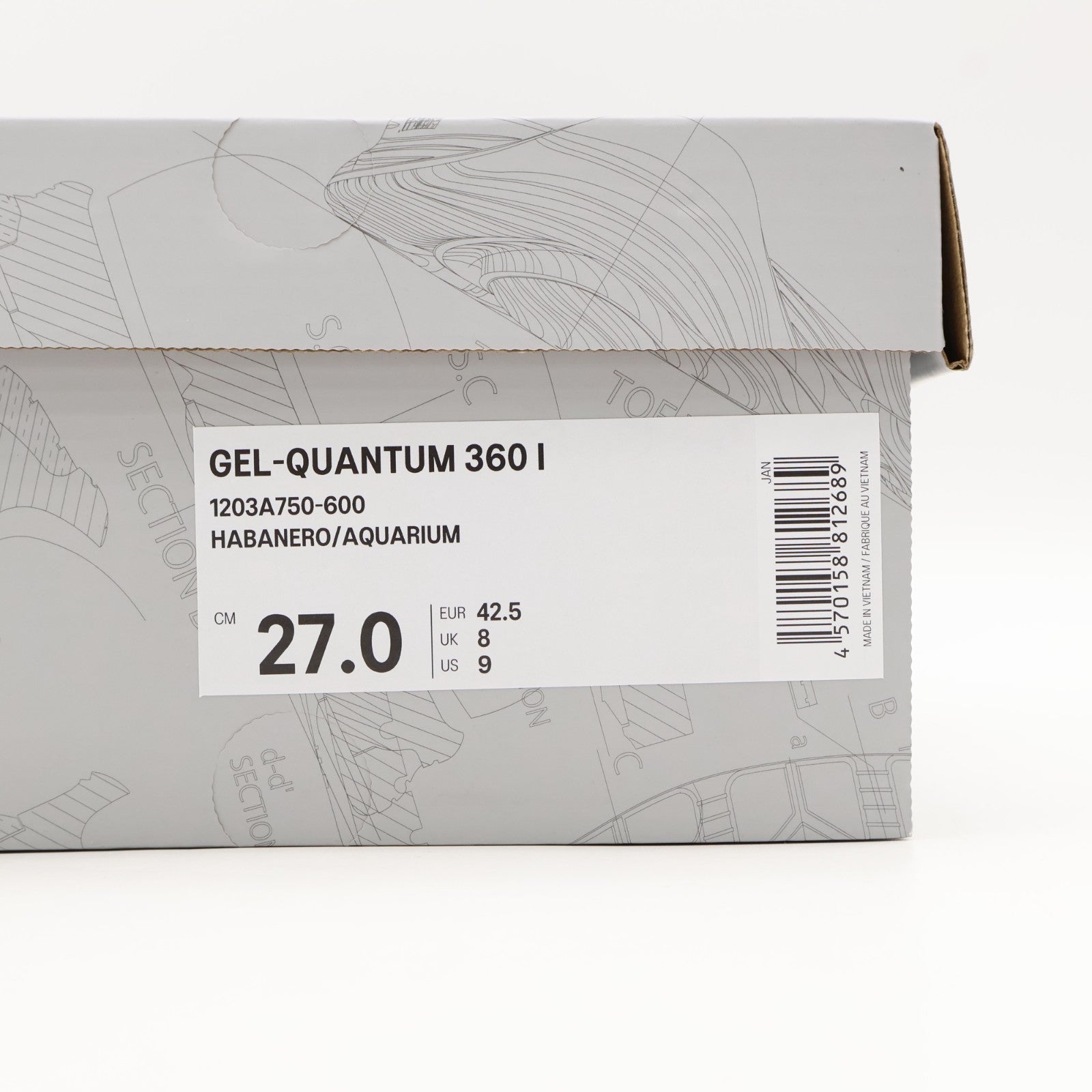 1203A750-600 Asics Gel-Quantum 360 1 Habanero Aqua (Men's)