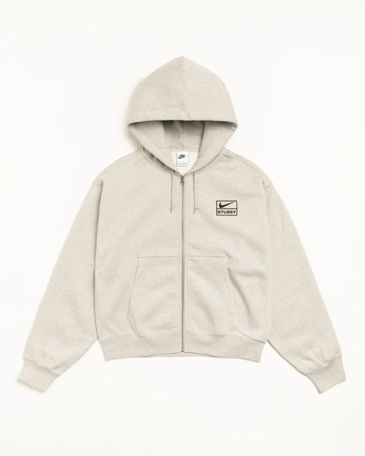 FJ9181-050 Stussy Nike Stone Washed Fleece Zip Hoodie Grey Heather (US Size)