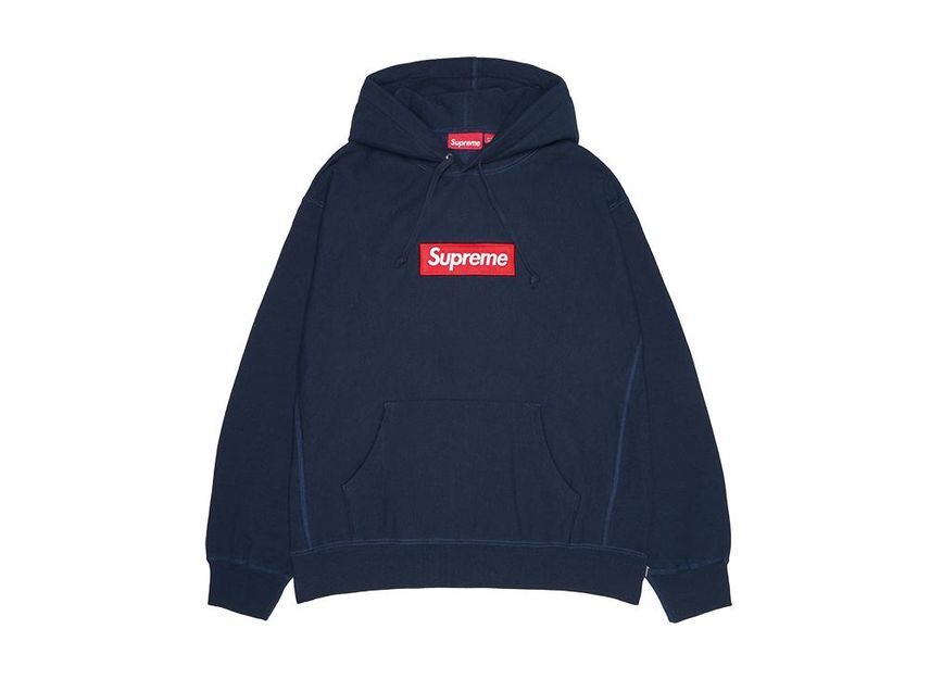 Supreme Box Logo Hooded Sweatshirt Navy