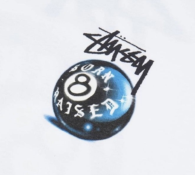 Stussy Born Raised 8 Ball Tee White