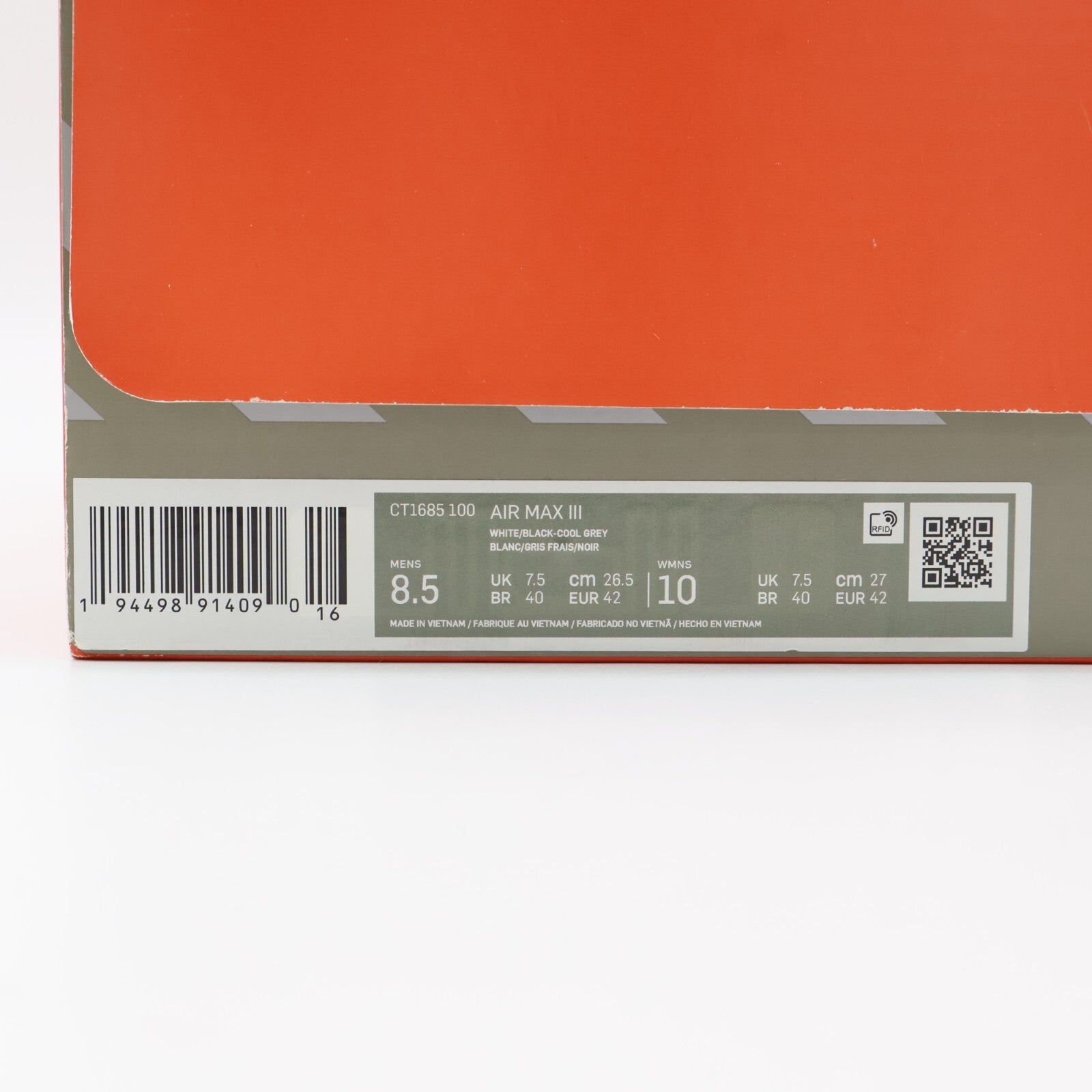 CT1685-100 Nike Air Max 90 III Infrared Radian Red White Black Cool Gray (Men's)