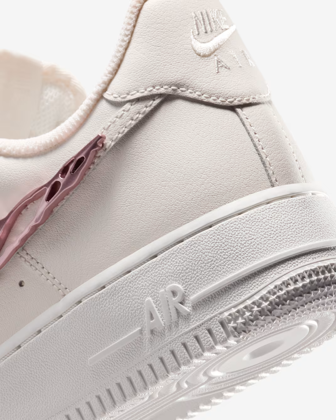 IF1686-161 Nike Air Force 1 Low Metallic Pink Swooshes (Women's)