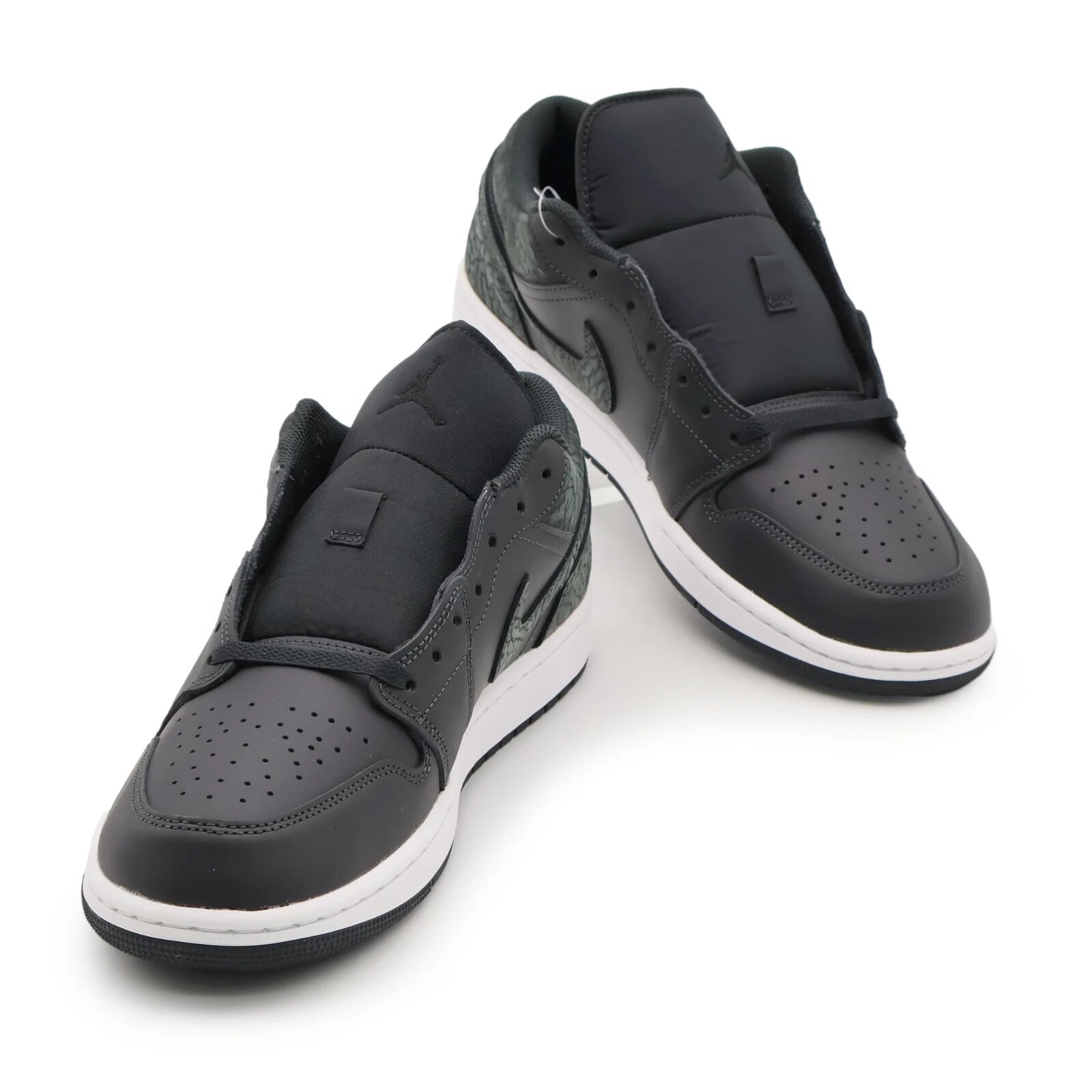 FB9907-001 Nike Air Jordan 1 Low Black Elephant Off Noir Dark Green (Men's)