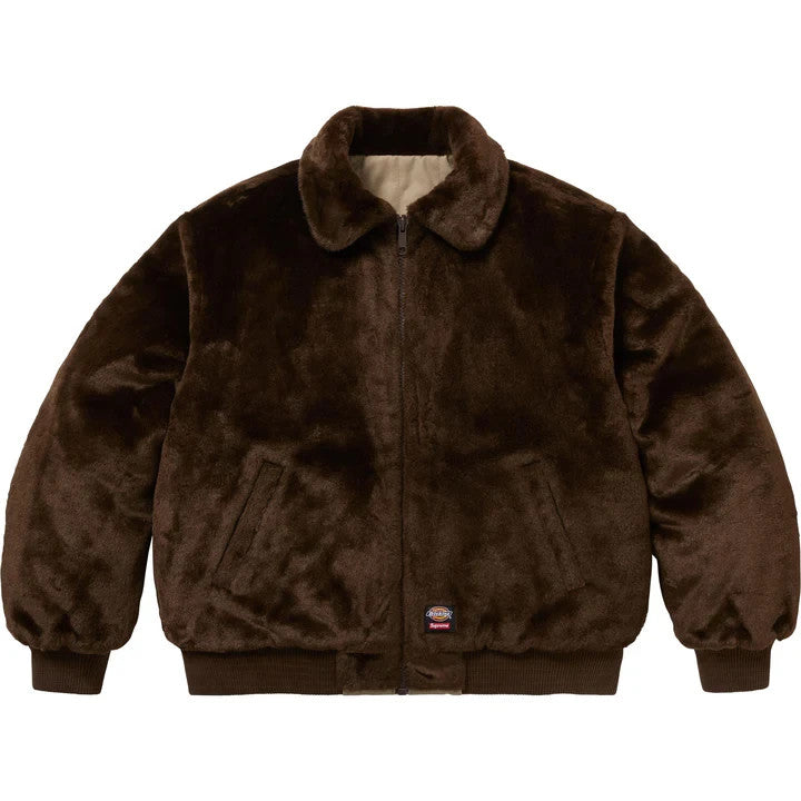 Supreme Dickies Reversible Quilted Faux Fur Work Jacket Tan