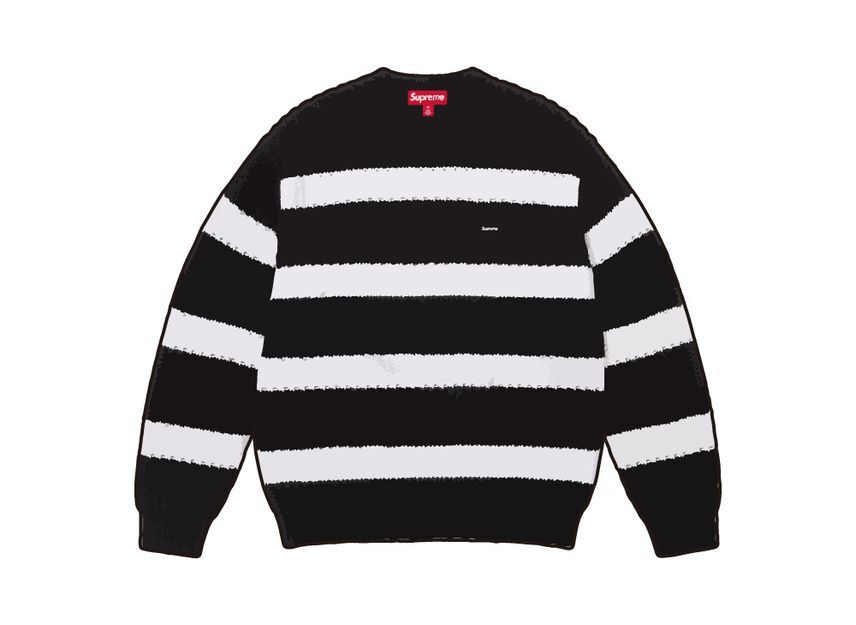 Supreme Loose Gauge Stripe Small Box Sweater Black