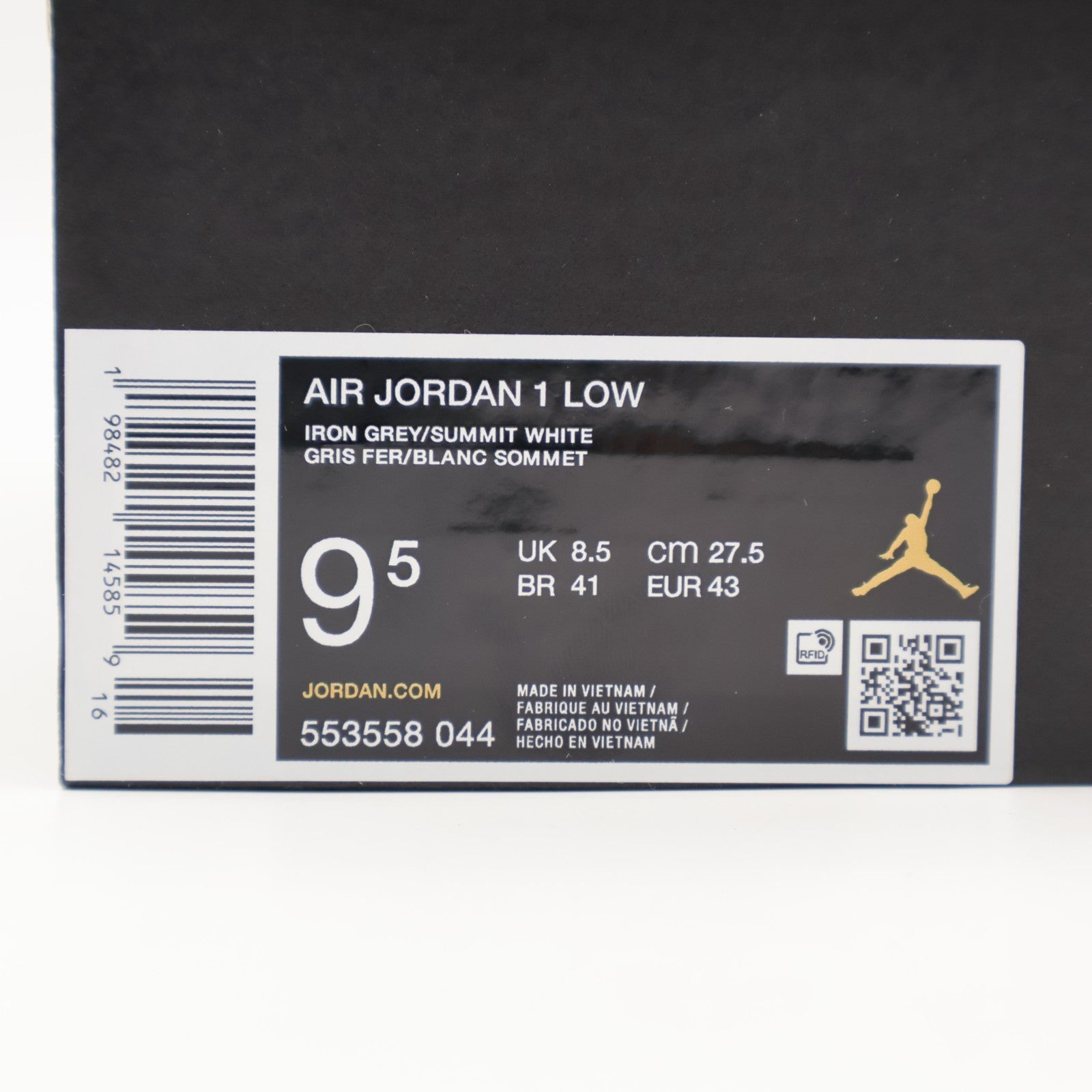 553558-044 Nike Air Jordan 1 Low Classic Grey White (Men's)