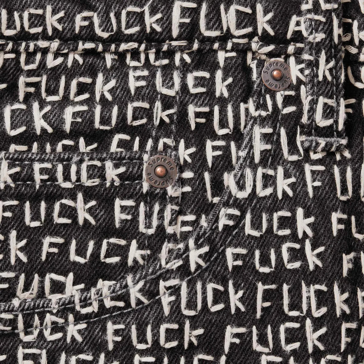 Supreme F*ck Stitch Loose Fit Jean Black