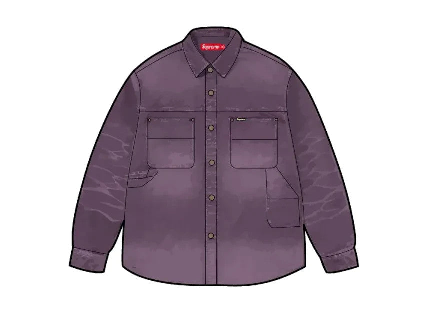 Supreme Worn Snap Painter Shirt "Purple"