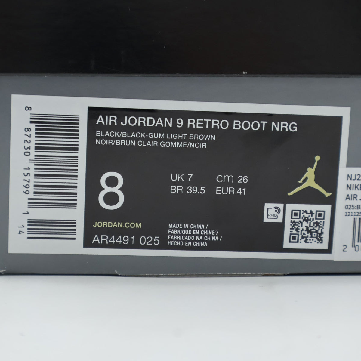 AR4491-025 Nike Air Jordan 9 Retro Boot Black Gum Light Brown (2025) (Men's)