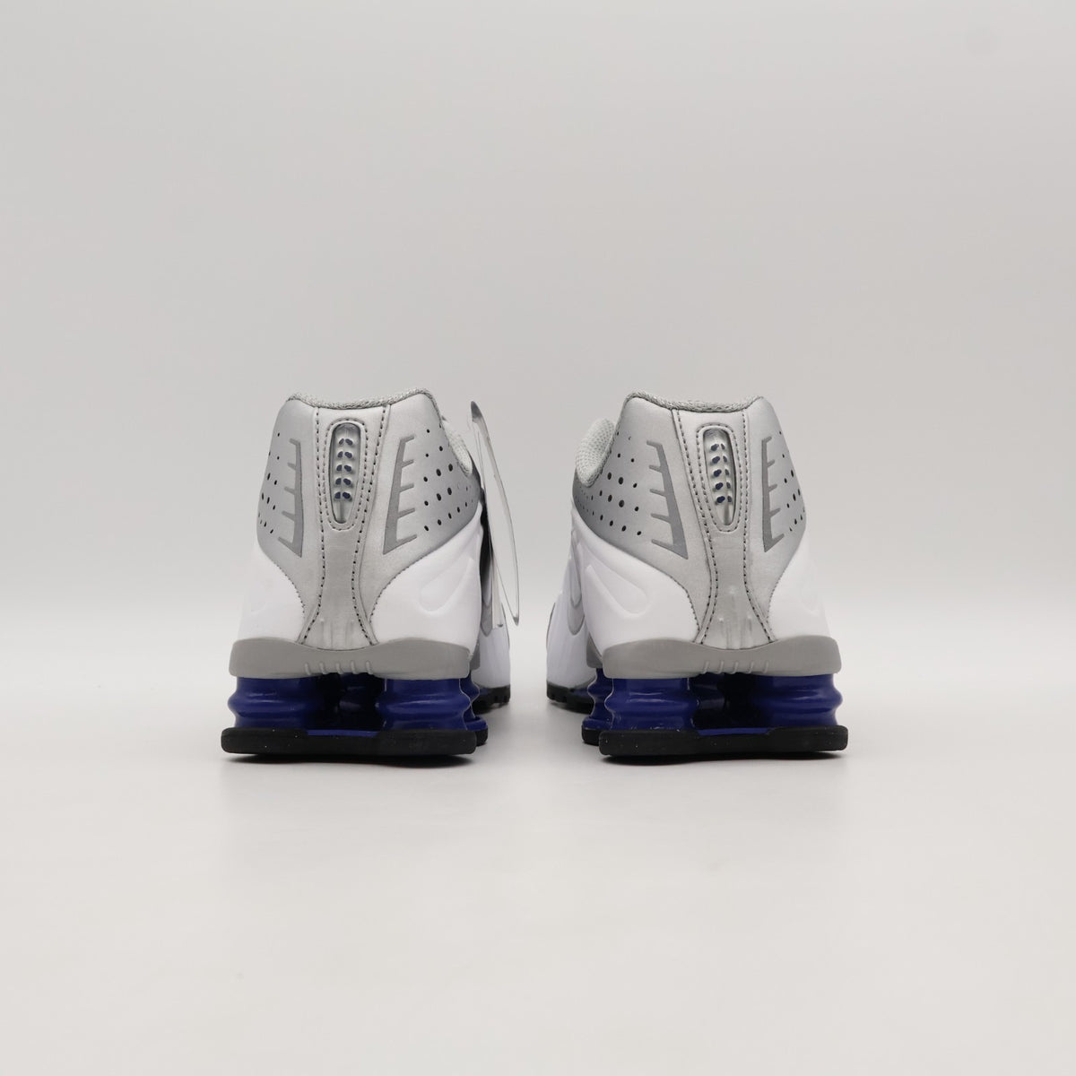 HQ1988-102 Nike Shox R4 Metallic Silver White Deep Royal Blue (Men's)