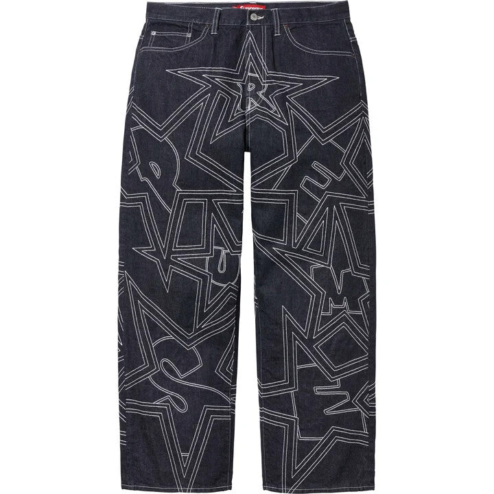 Supreme Stars Topstitch Baggy Jean Indigo
