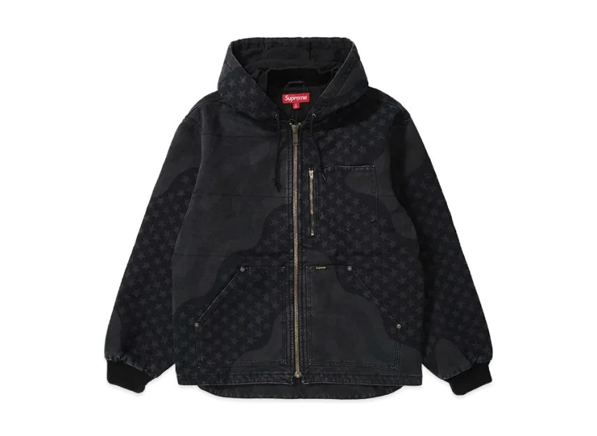 Supreme Flag Quilted Hooded Work Jacket "Black"