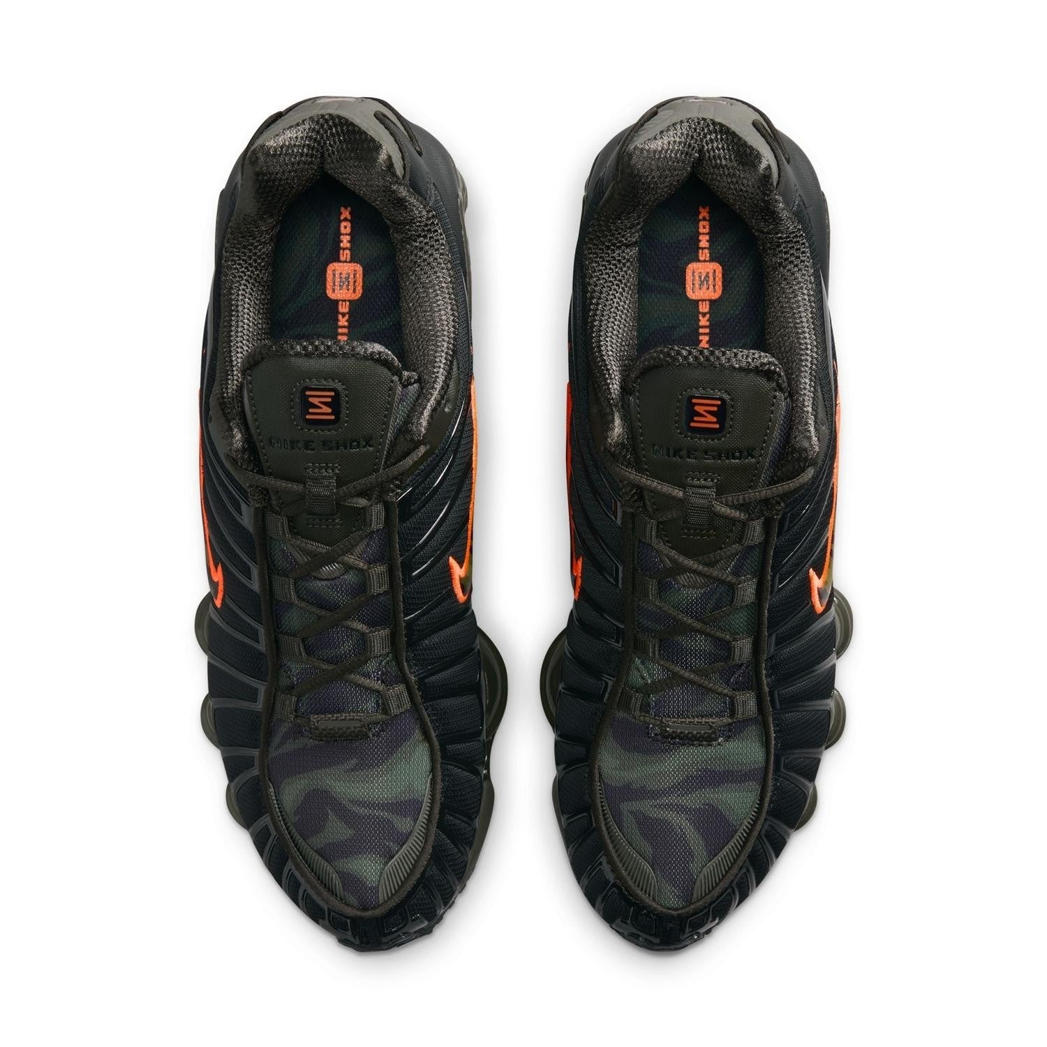 IR0918-001 Nike Shox TL "Black/Cargo Khaki-Sequoia-Newsprint"