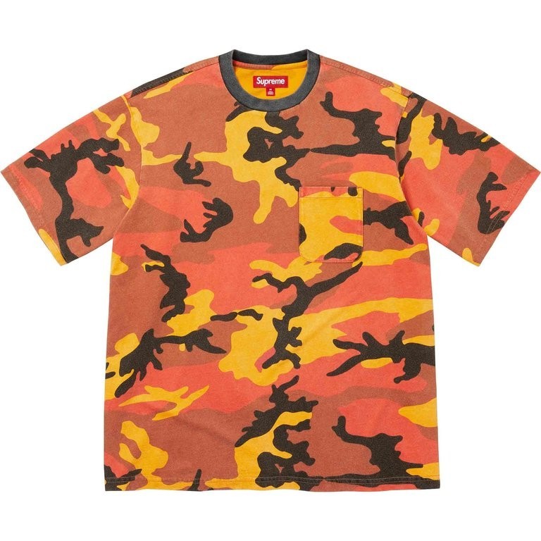 Supreme Cracked Pocket S/S Top Orange Camo