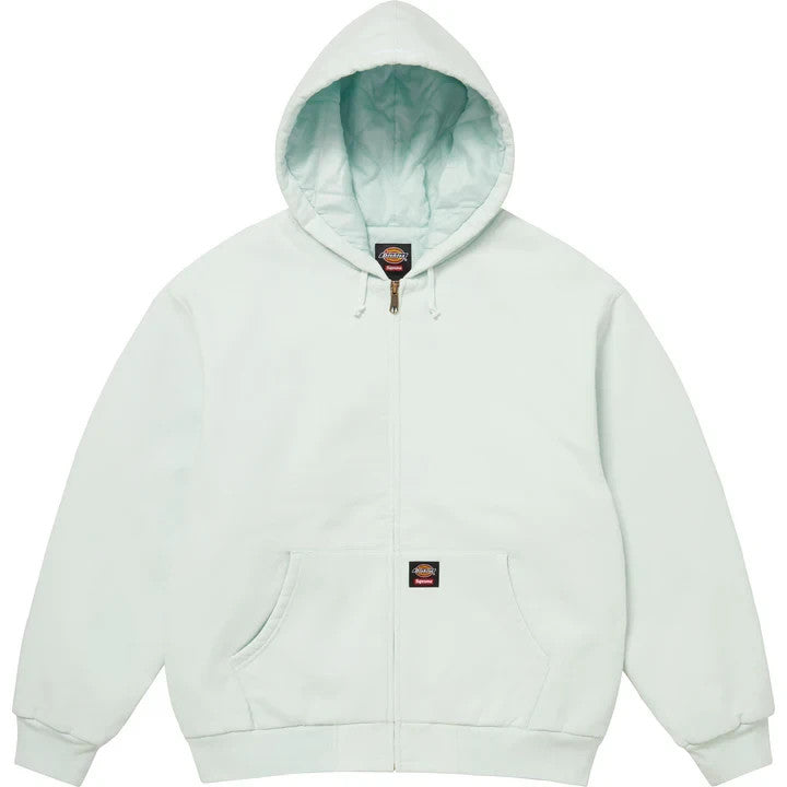 Supreme Dickies Quilted Lined Zip Up Hooded Sweatshirt Pale Blue