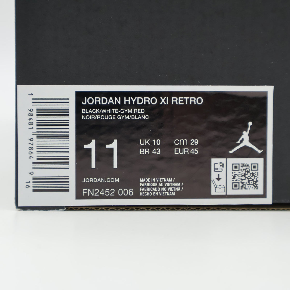 FN2452-006 Nike Jordan Hydro 11 Slide Bred (Men's)