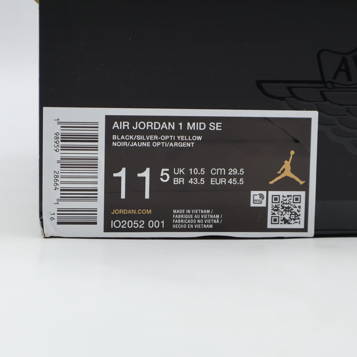 IO2052-001 Nike Air Jordan 1 Mid SE "Black/Opti Yellow" (Men's)