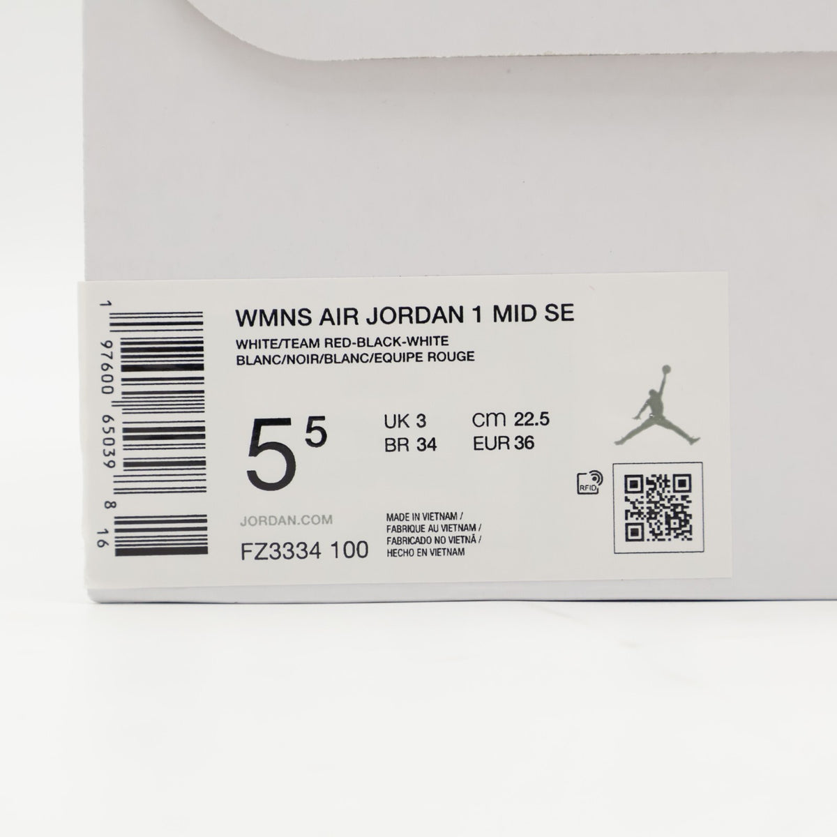 FZ3334-100 Nike Air Jordan 1 Mid Red Velvet (Women's)