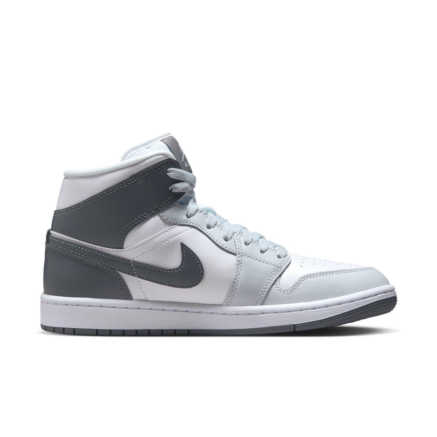 BQ6472-113 Nike Air Jordan 1 Mid White Smoke Grey (Women's)