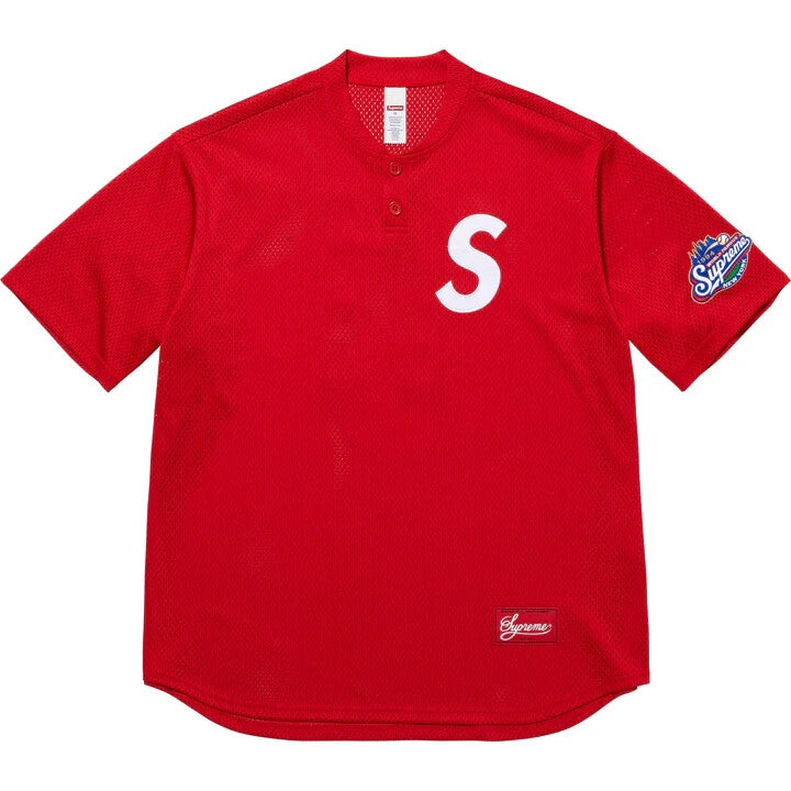 Supreme S Logo Baseball Henley Red