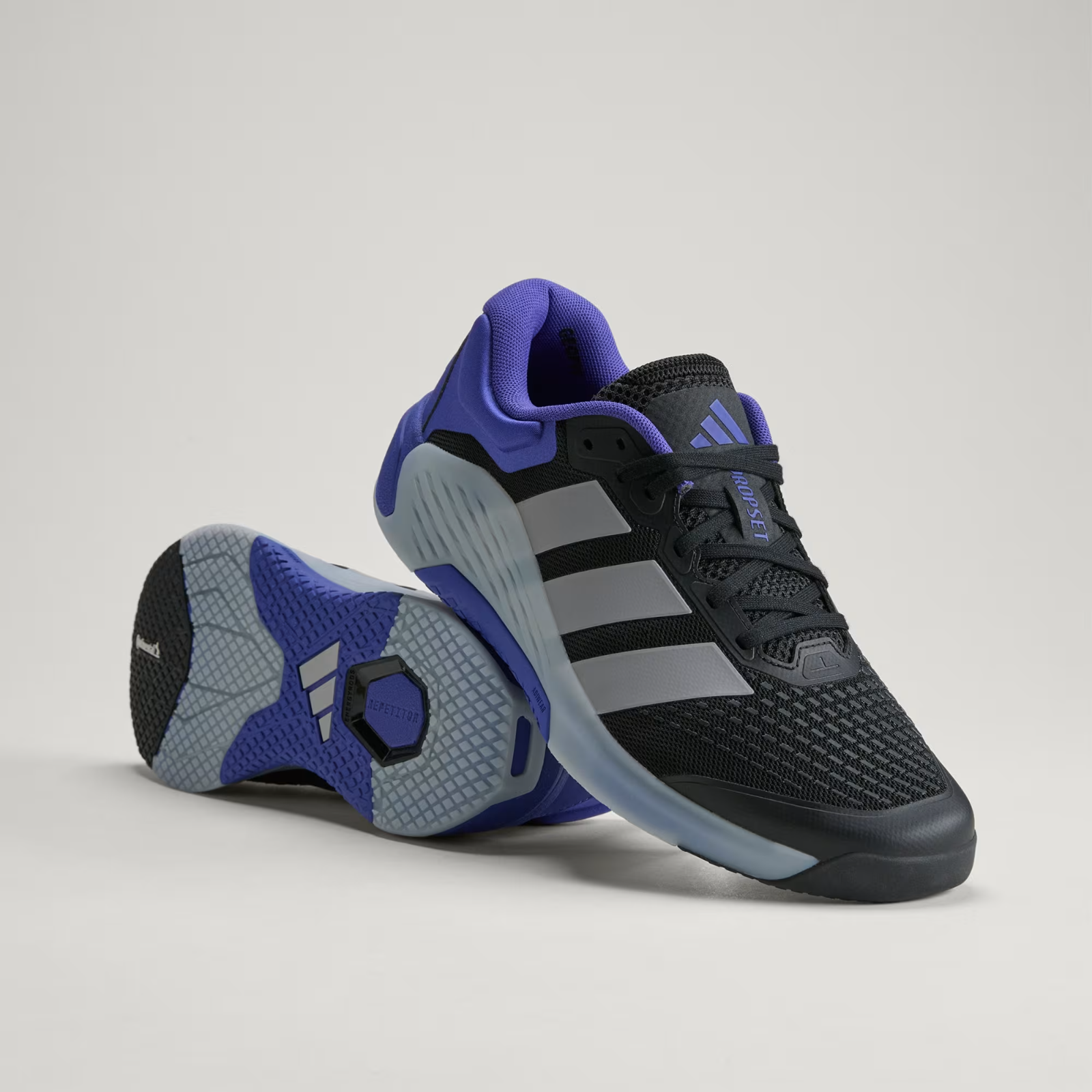 KJ6610 adidas Dropset 4 Training "Core Black/Halo Silver/Pure Purple" (Men's)