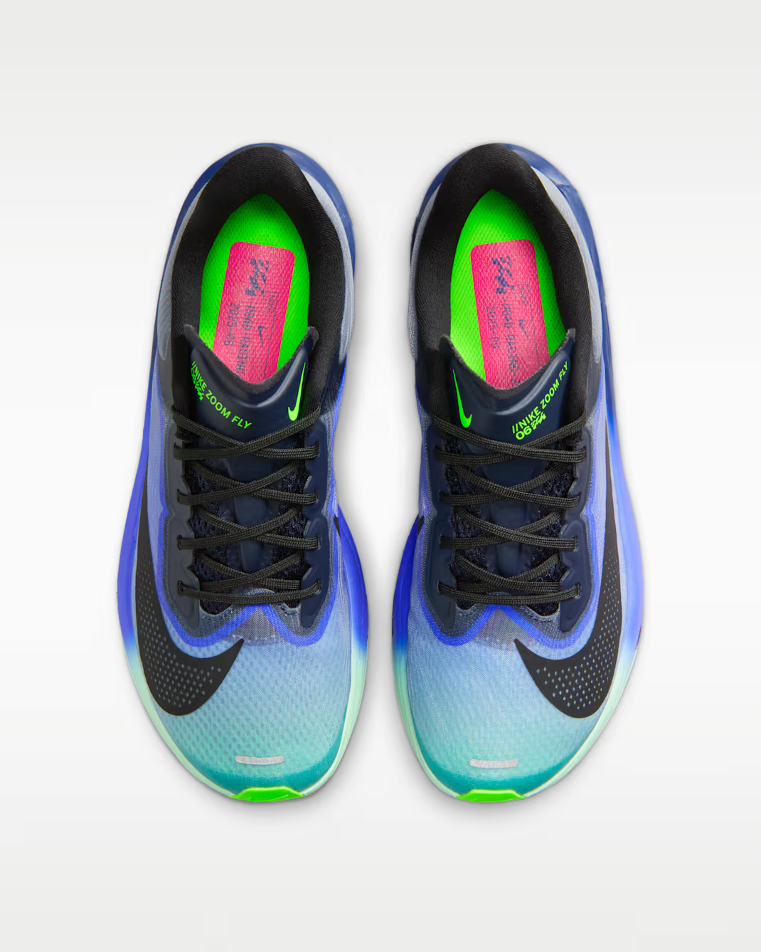 IO9566-400 Nike Zoom Fly 6 Dark Obsidian Racer Blue Emerald Rise Black (Women's)