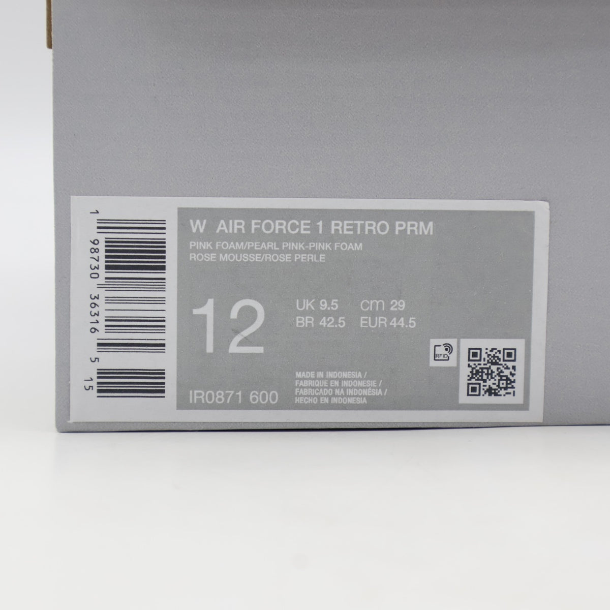 IR0871-600 Nike Air Force 1 Low Ribbon Lace Pink Foam (Women's)