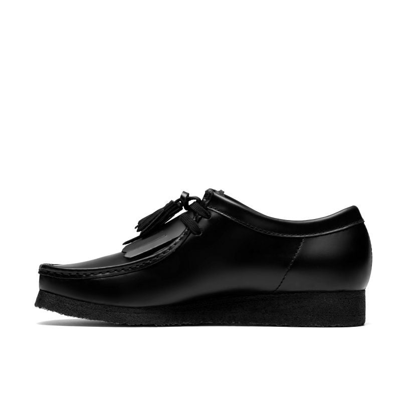 26183780 Clarks Wallabee Black High Shine Leather ( Men's )