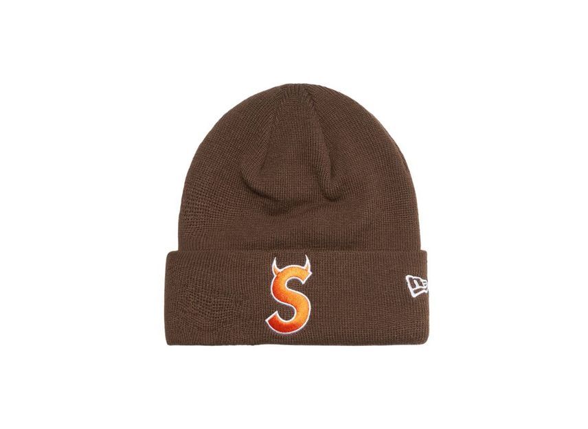 Supreme New Era S Logo Beanie Brown (22FW)