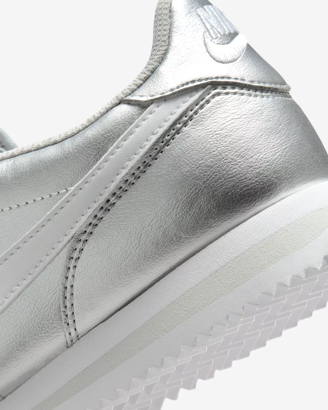 IR0042-001 Nike Cortez Metallic SilverGrey Fog White (Women's)