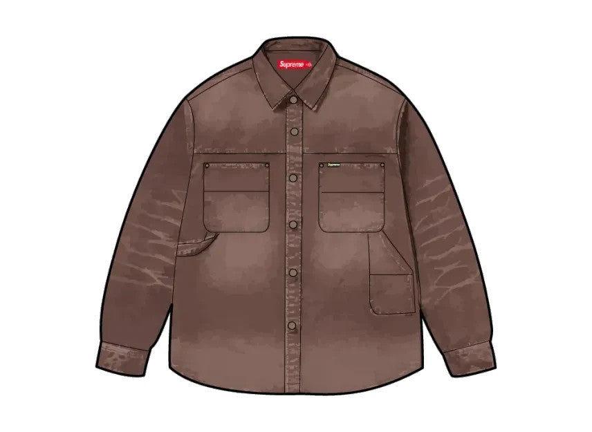 Supreme Worn Snap Painter Shirt "Brown"