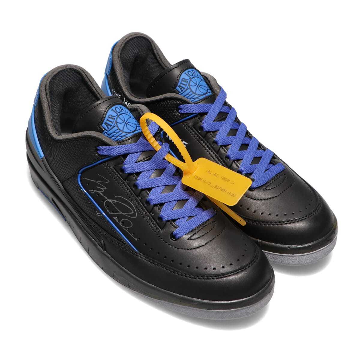 DJ4375-004 Off-White Ã Nike Air Jordan 2 Low  Black and Varsity Royal (Men's)