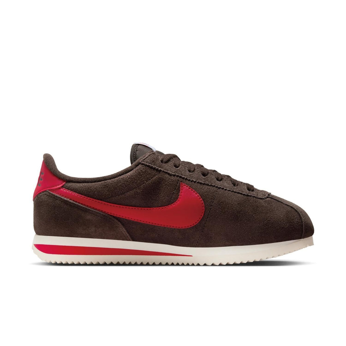 IB1857-200 NIKE CORTEZ VELVET BROWN UNIVERSITY RED-SAIL (Women's)